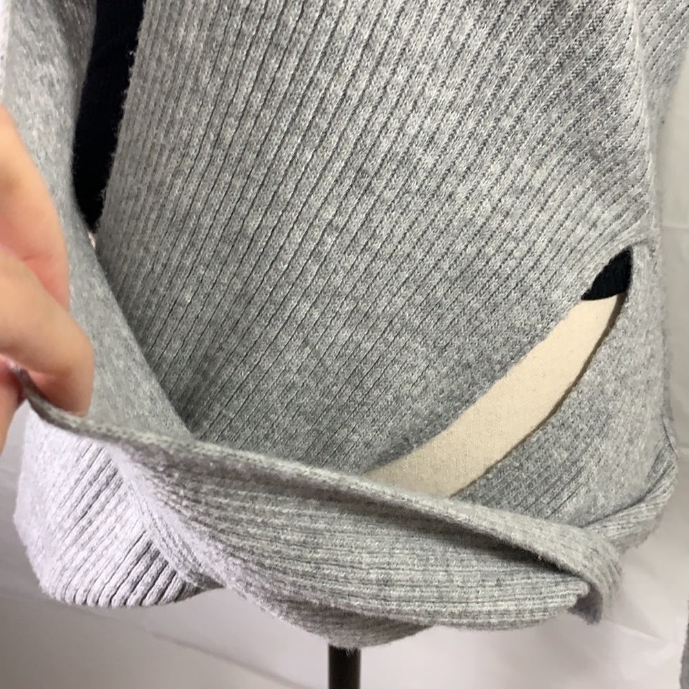 Zella Gray Ribbed Wrap Sweater - Picture 3 of 8